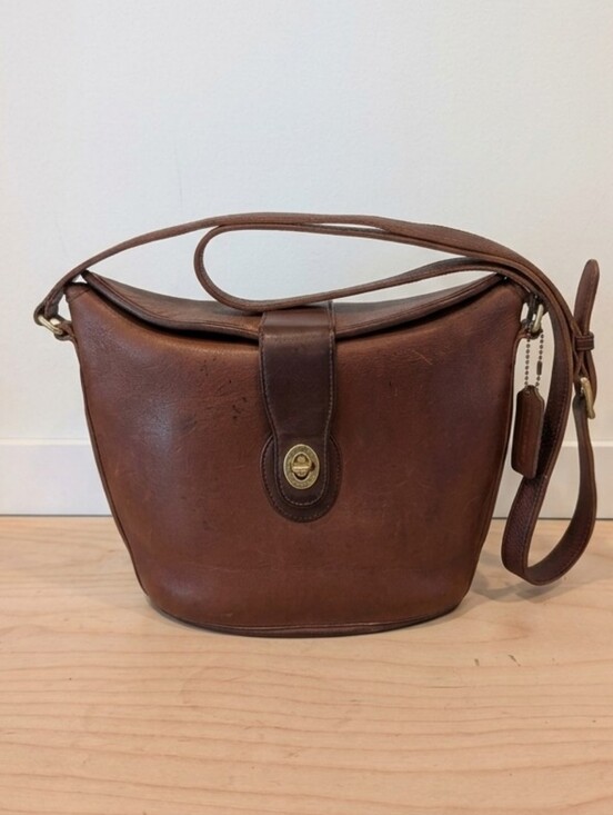 Coach Handbags - VTG 1995 Coach Nottingham Binocular Bag 9948 - Rare Two-Tone Mahogany & Taupe